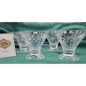 Godinger Shannon Crystal Palm Design Dessert Cup Set‎ of 4 Slovakia